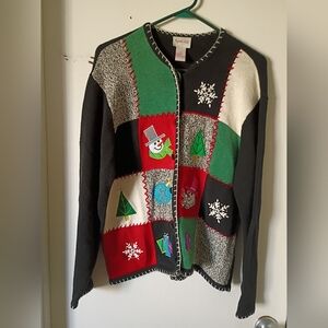 Charming Holiday Patchwork Cardigan